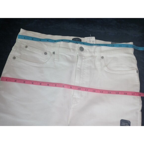 J.Crew Petite High Rise Flare Crop Jeans White  Signature Stretch Size 31P NWT - Picture 8 of 11